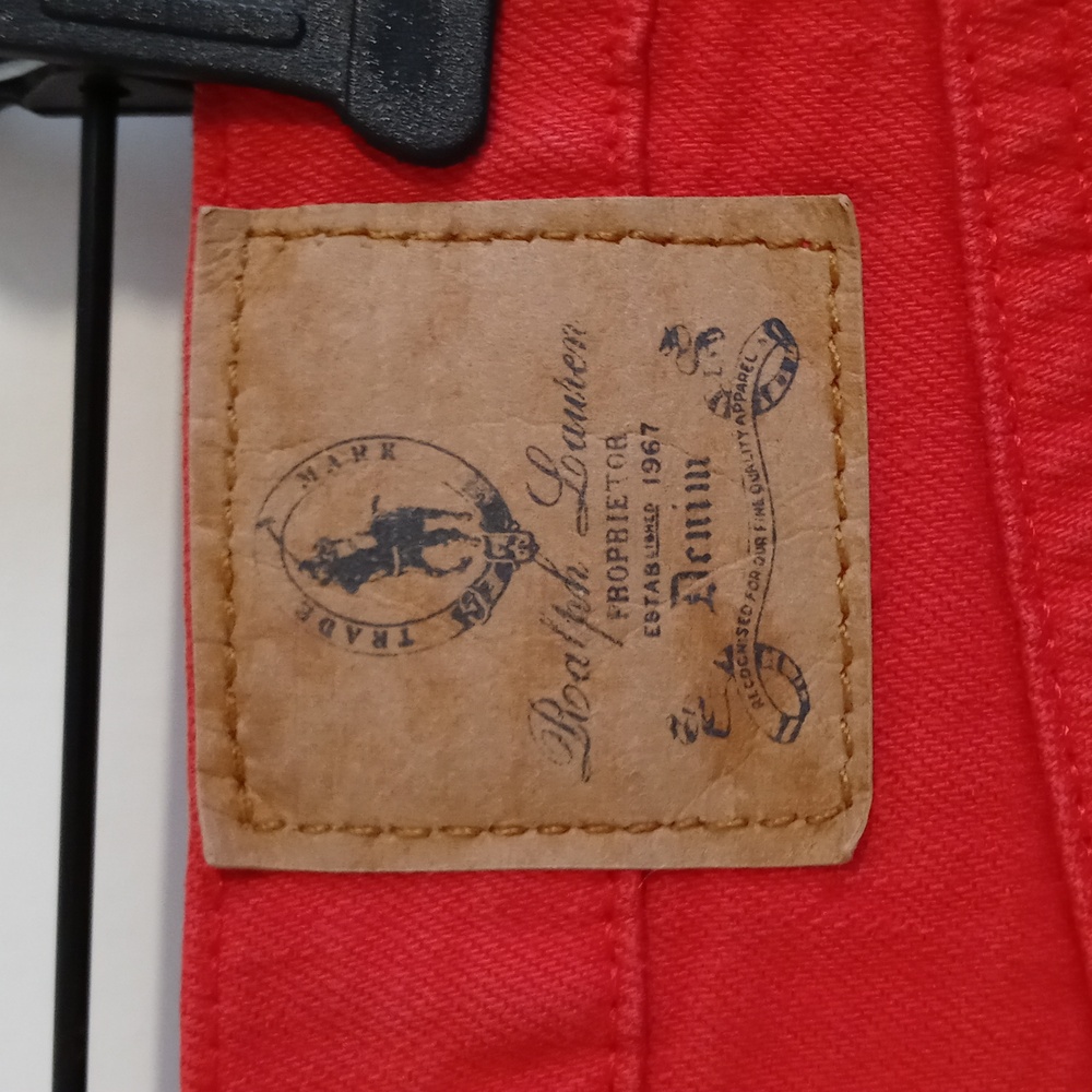💋Ralph Lauren Sport💋 - Red Stretch Denim Short - Picture 4 of 13